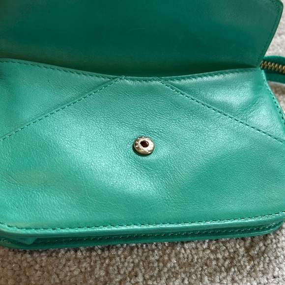 🔥🆕🔥 Tory Burch Bow Smart Phone Wristlet Viridian Green Tahitian Turq - Picture 5 of 8